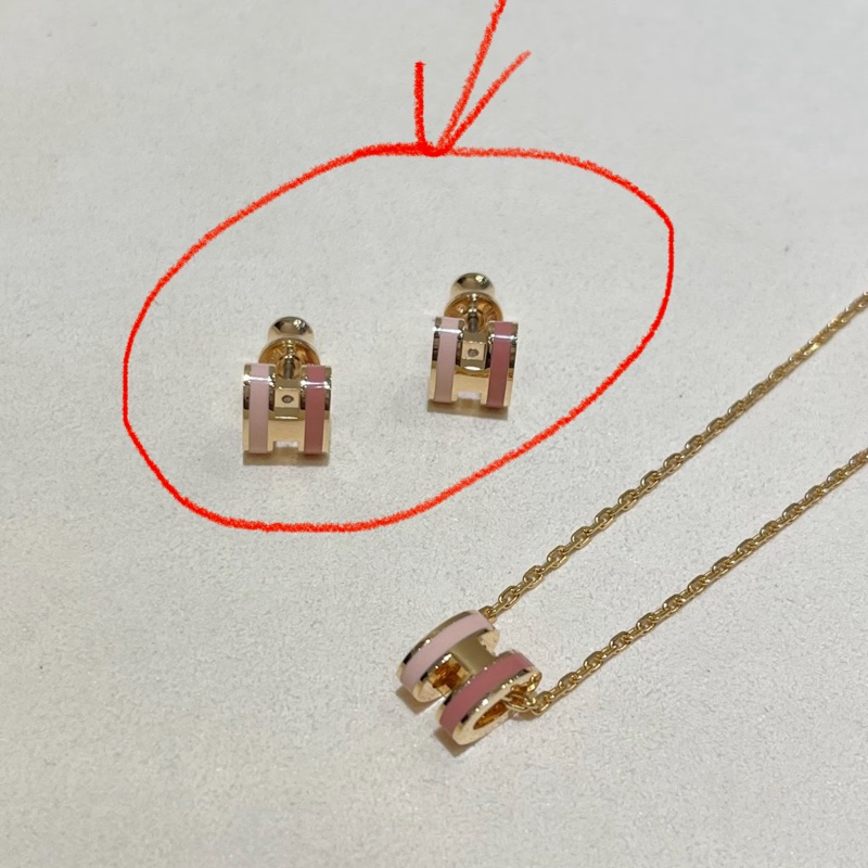 全新愛馬仕Hermes 雙色 mini POP H Rocabar耳環-4