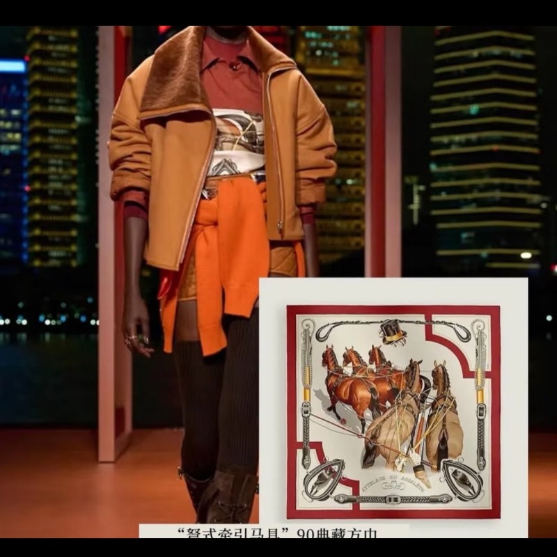 HERMES 愛馬仕 新款弩士牽引馬具 90*90 全新離櫃品 2025年新款-3