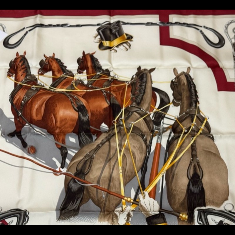 HERMES 愛馬仕 新款弩士牽引馬具 90*90 全新離櫃品 2025年新款-9