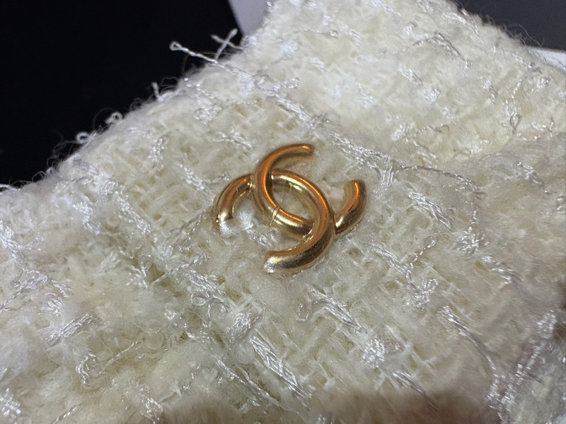 香奈兒 -全新-秋冬金鍊卡夾珍珠羊毛tweed clutch with Chain CD0122 --2