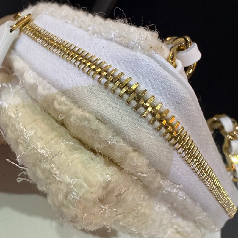 香奈兒 -全新-秋冬金鍊卡夾珍珠羊毛tweed clutch with Chain CD0122 --4