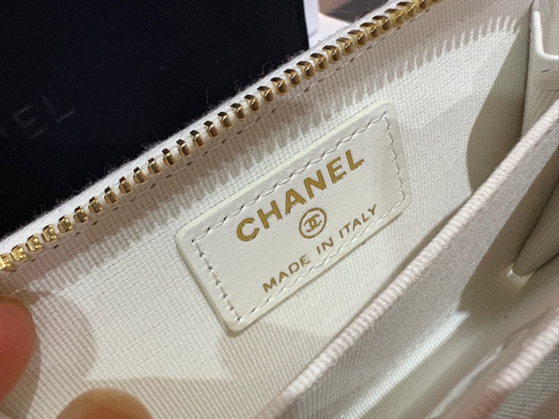 香奈兒 -全新-秋冬金鍊卡夾珍珠羊毛tweed clutch with Chain CD0122 --7