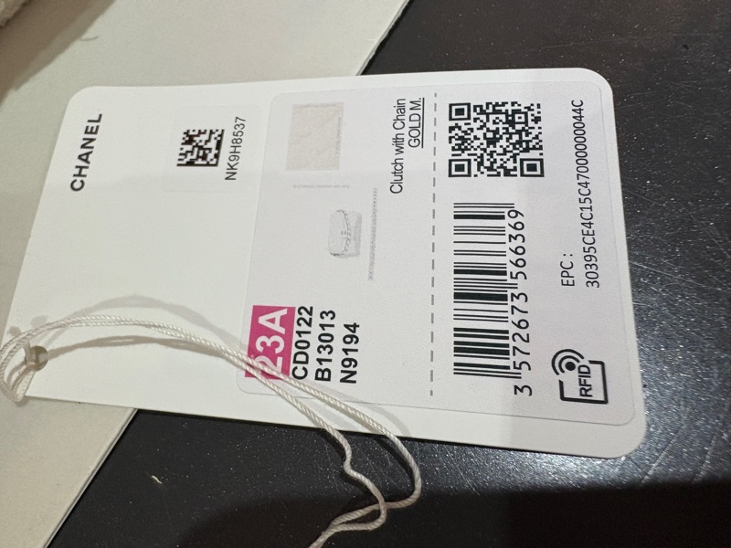 香奈兒 -全新-秋冬金鍊卡夾珍珠羊毛tweed clutch with Chain CD0122 --9