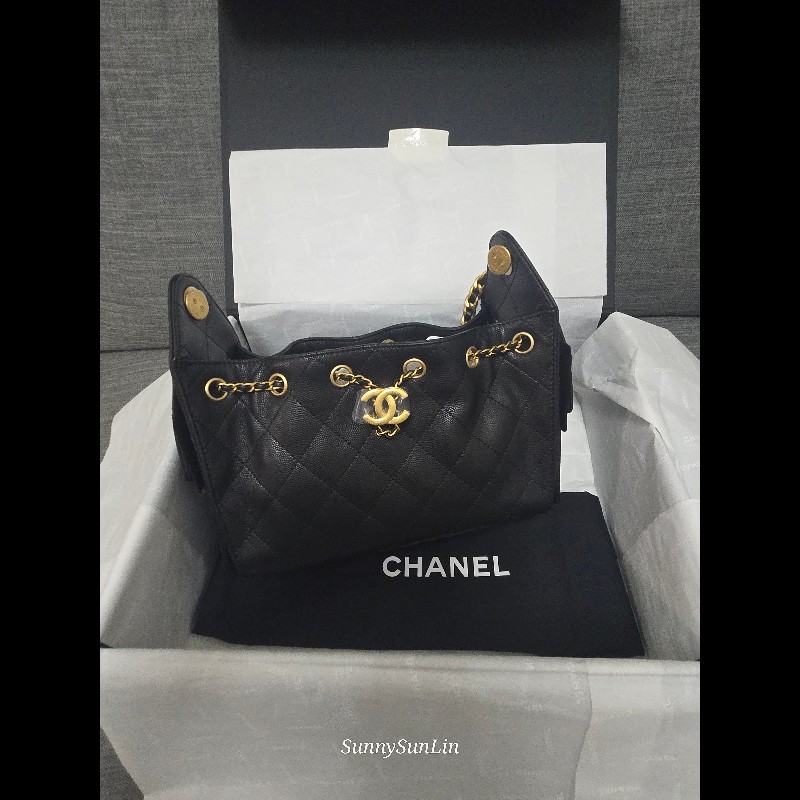 香奈兒 Chanel 25 bag hobo 荔枝牛皮金釦 肩背包 Jennie同款 🈶正本購證-1