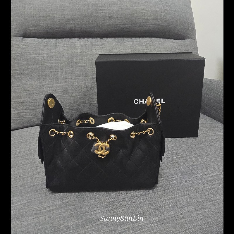 香奈兒 Chanel 25 bag hobo 荔枝牛皮金釦 肩背包 Jennie同款 🈶正本購證-2