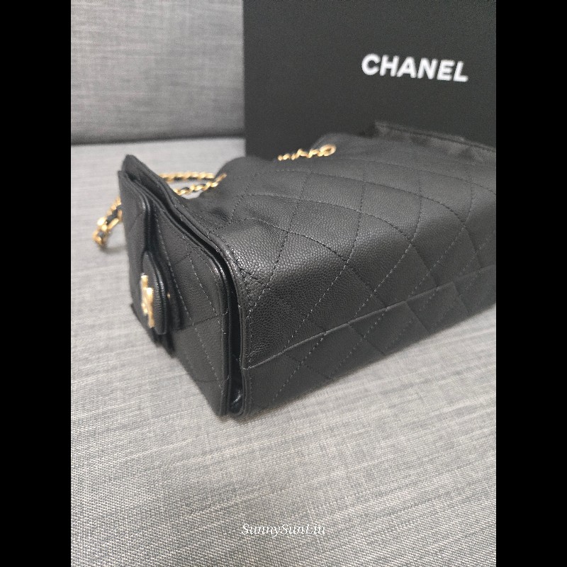 香奈兒 Chanel 25 bag hobo 荔枝牛皮金釦 肩背包 Jennie同款 🈶正本購證-8
