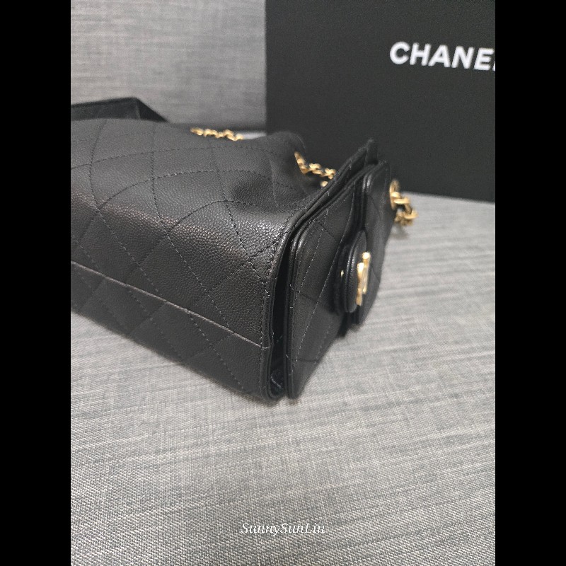 香奈兒 Chanel 25 bag hobo 荔枝牛皮金釦 肩背包 Jennie同款 🈶正本購證-9