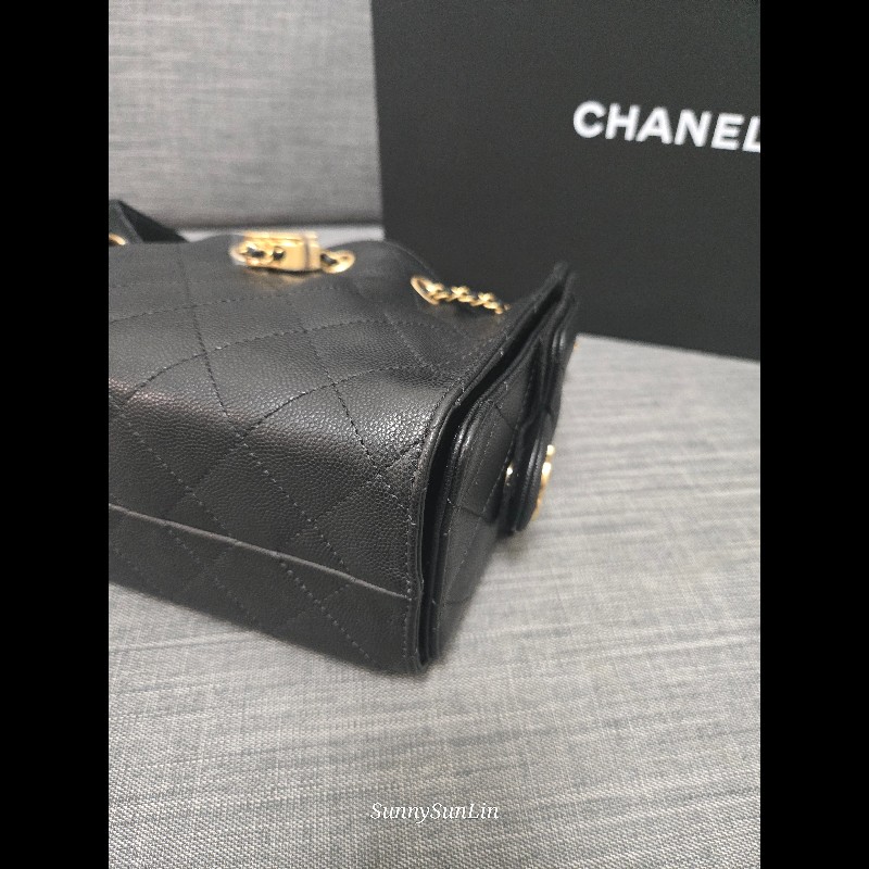 香奈兒 Chanel 25 bag hobo 荔枝牛皮金釦 肩背包 Jennie同款 🈶正本購證-10