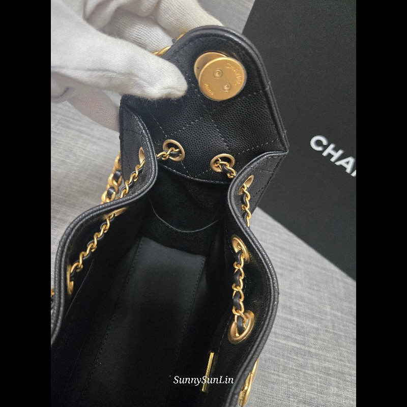 香奈兒 Chanel 25 bag hobo 荔枝牛皮金釦 肩背包 Jennie同款 🈶正本購證-12