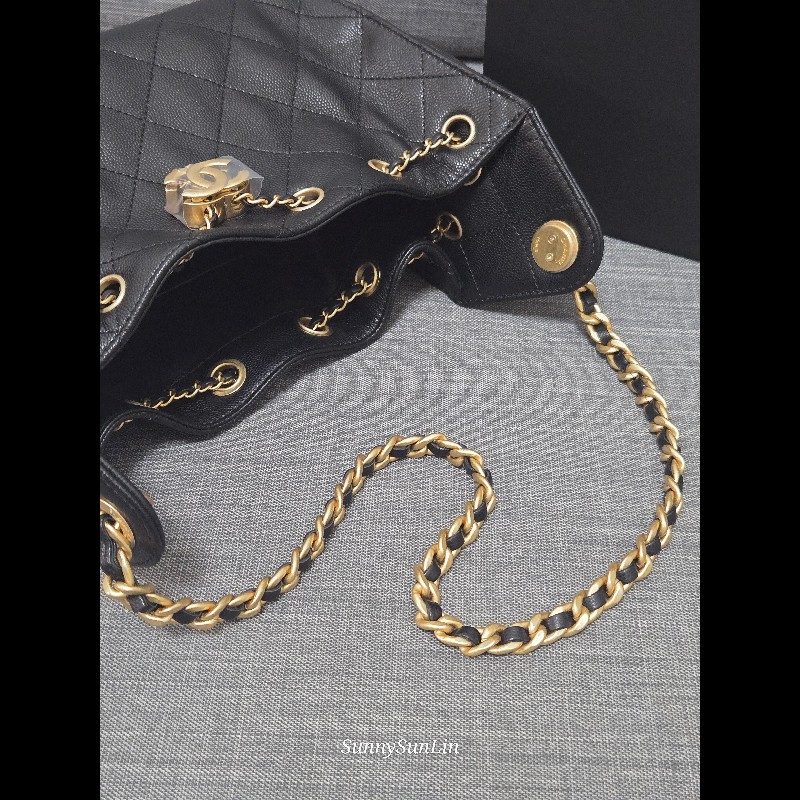 香奈兒 Chanel 25 bag hobo 荔枝牛皮金釦 肩背包 Jennie同款 🈶正本購證-19