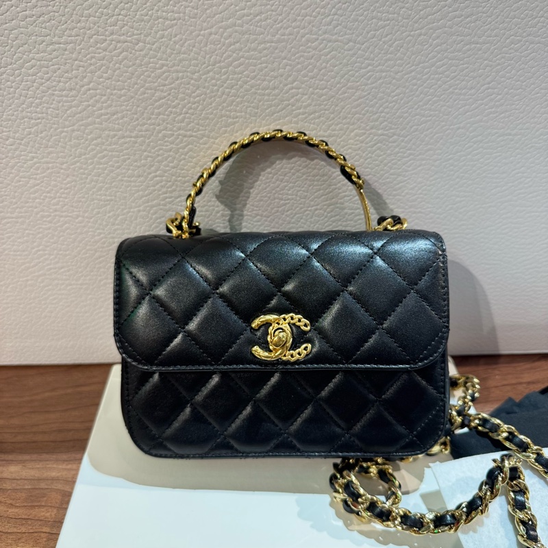 Chanel香奈兒23b鴛鴦扣金橋mini晶片款-1