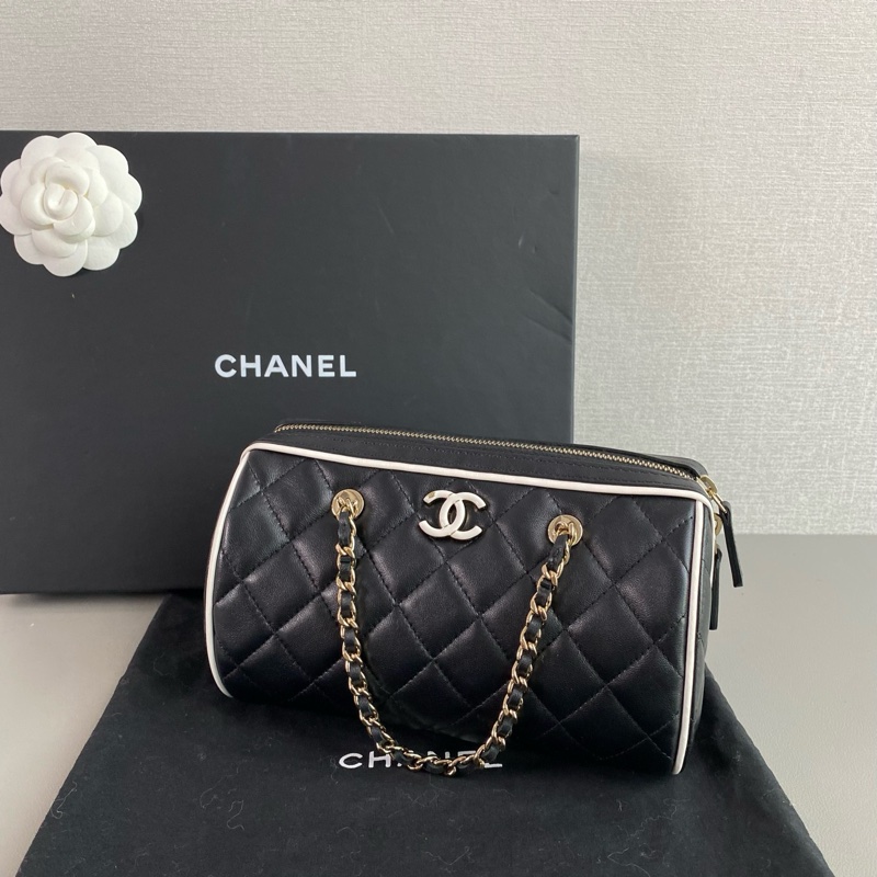 ✨Chanel 25P黑白 圓筒包 99新 晶片款🖤-3
