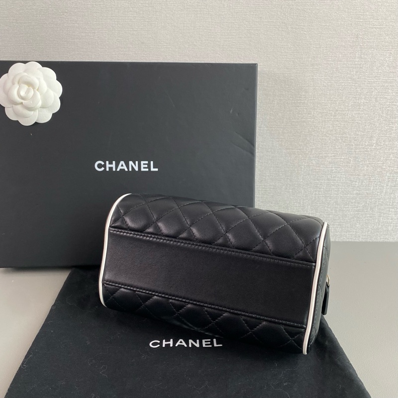 ✨Chanel 25P黑白 圓筒包 99新 晶片款🖤-5
