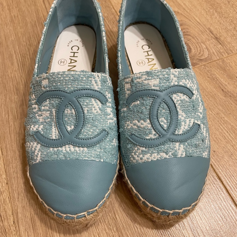 CHANEL 雙C圖騰草編鞋-1