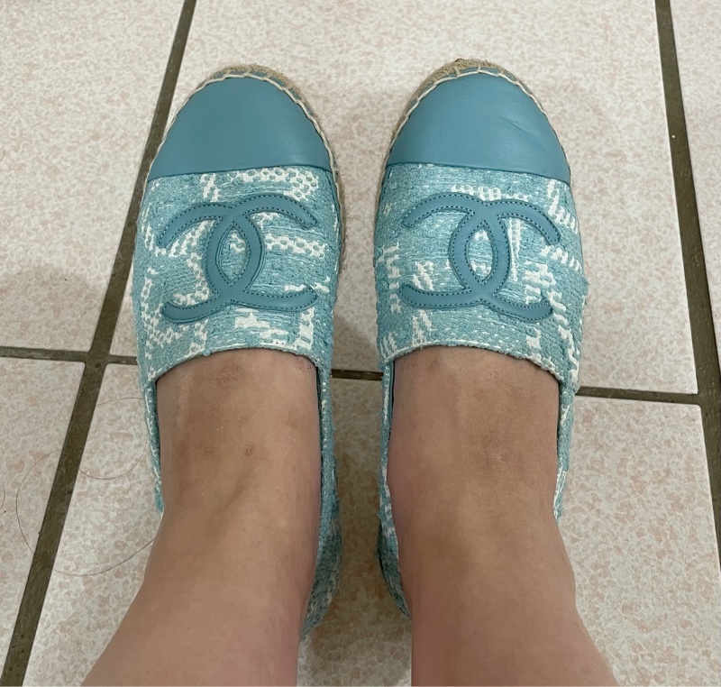 CHANEL 雙C圖騰草編鞋-7