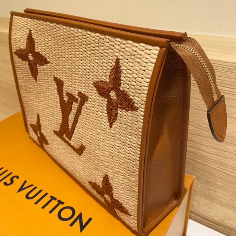 LV 拉菲草手拿編織包 M80351-3