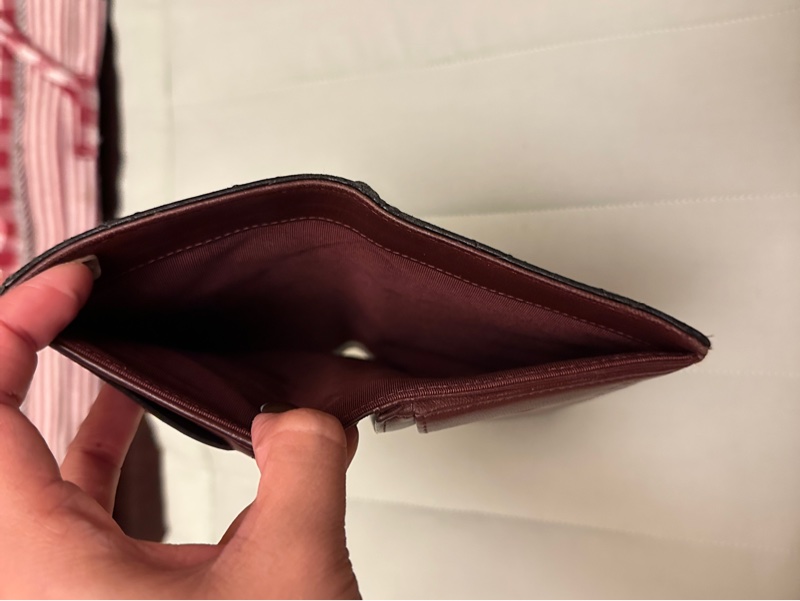 日本購入 CHANEL香奈兒 黑銀牛皮對開長夾-11