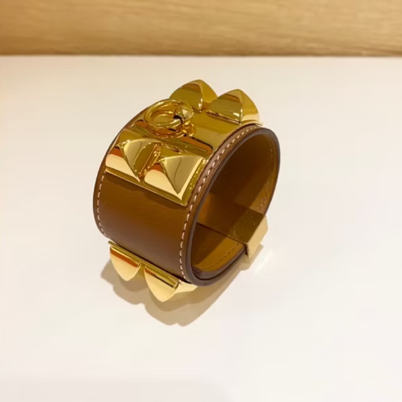 Hermes愛馬仕 cdc 焦糖金扣 手環S-3