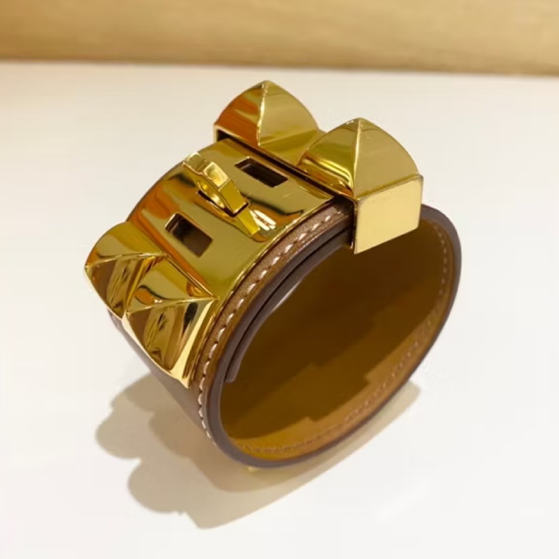 Hermes愛馬仕 cdc 焦糖金扣 手環S-5