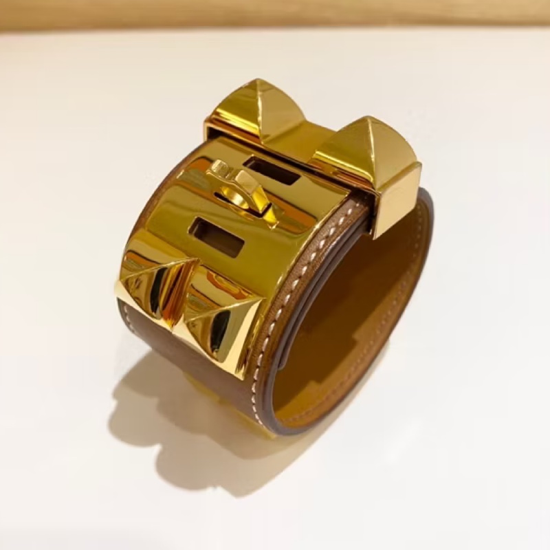 Hermes愛馬仕 cdc 焦糖金扣 手環S-6