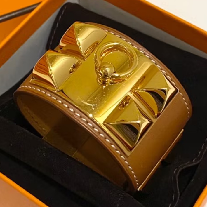 Hermes愛馬仕 cdc 焦糖金扣 手環S-9