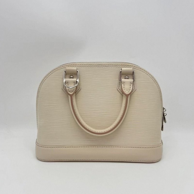 LV 水波紋貝殼銀扣Alma BB手提肩背斜背包 芯片款 23*18*11 98新配件塵袋鑰匙-5