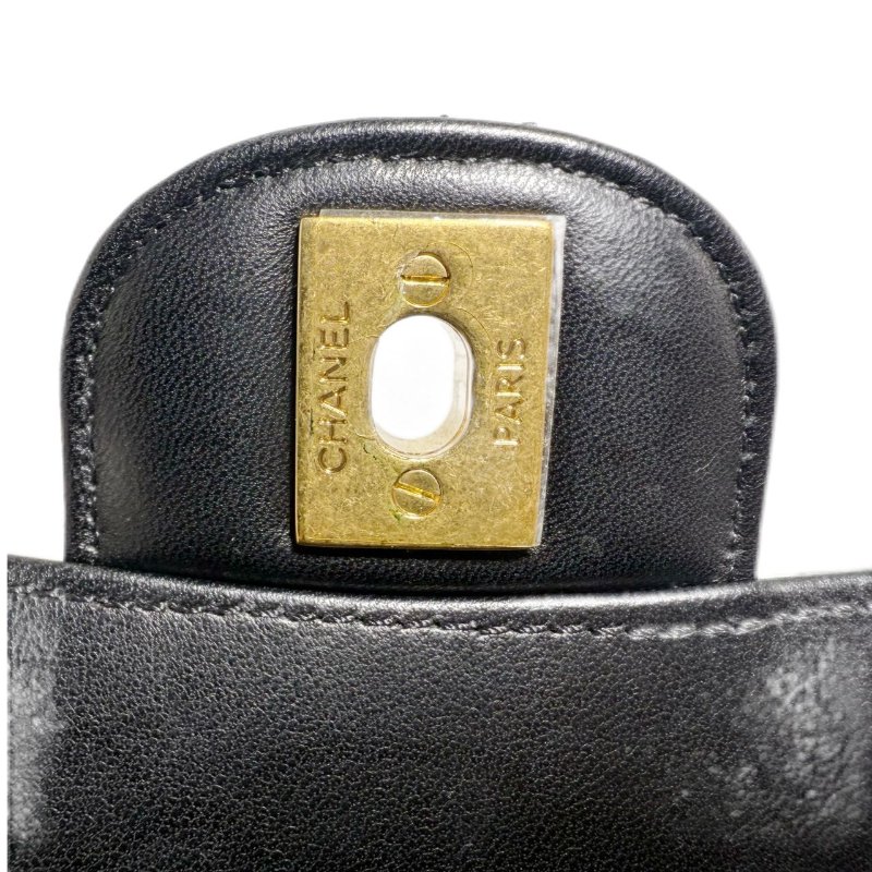 [ 2937］ Chanel 香奈兒 CF 黑金色 斜挎包 (蛇皮) 大mini-6