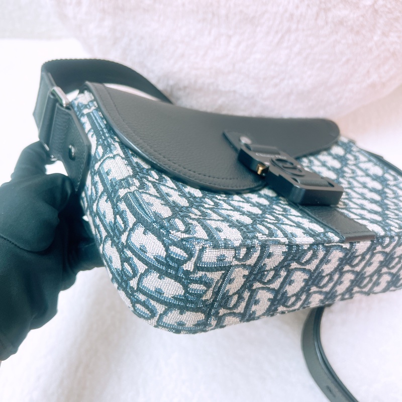Dior saddle messenger 藍色老花馬鞍郵差包-2