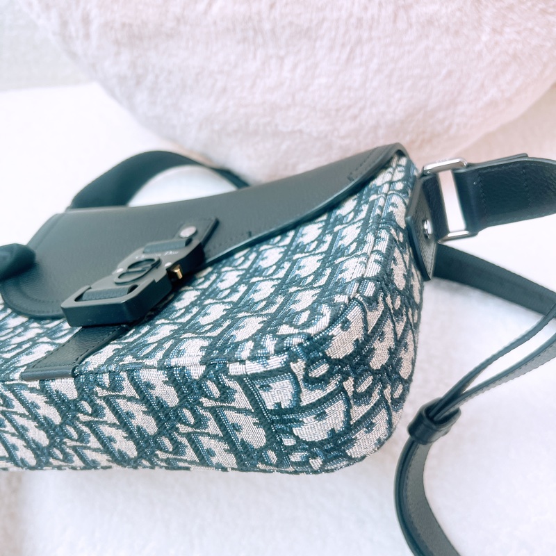 Dior saddle messenger 藍色老花馬鞍郵差包-3
