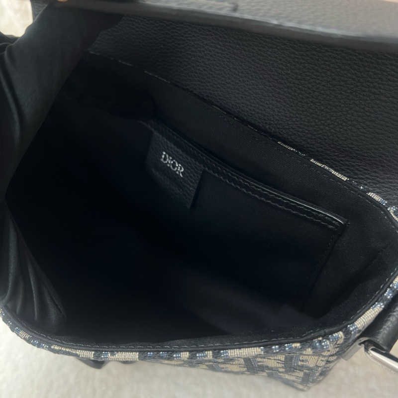 Dior saddle messenger 藍色老花馬鞍郵差包-12