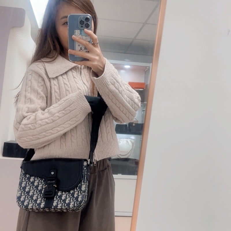 Dior saddle messenger 藍色老花馬鞍郵差包-13