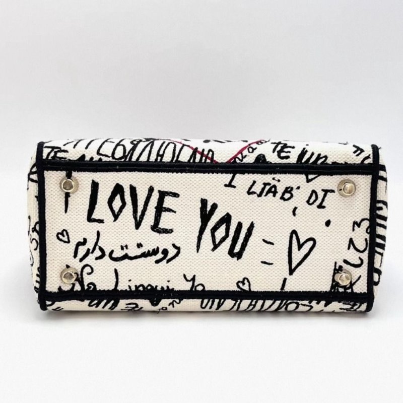 DIOR 黛妃七夕限定帆布手提肩背斜背包 98新配件塵袋購證-4