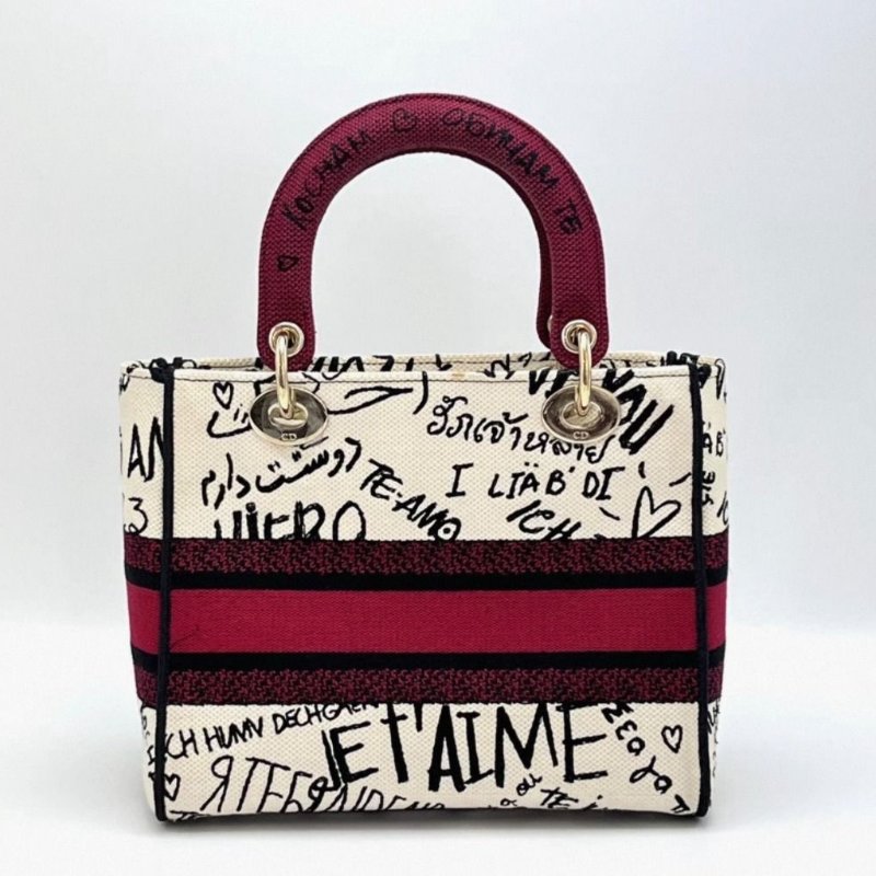 DIOR 黛妃七夕限定帆布手提肩背斜背包 98新配件塵袋購證-5