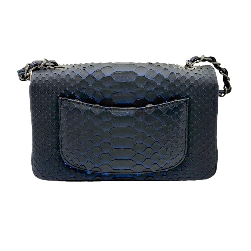 [2797]香奈兒 Chanel CF 蛇皮漸變藍 斜挎包 大mini 銀扣-1