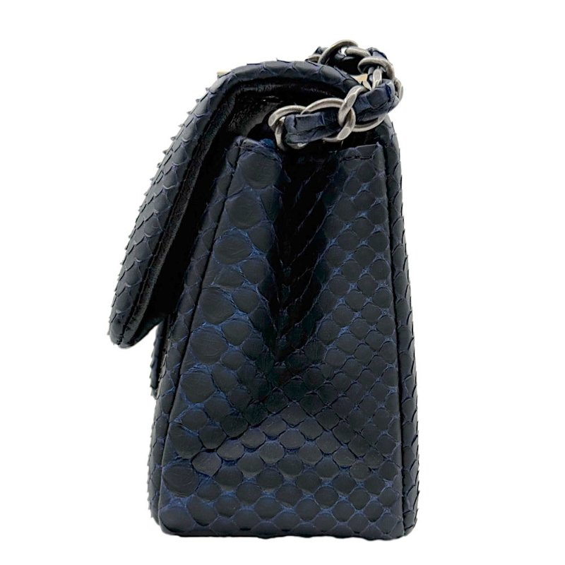 [2797]香奈兒 Chanel CF 蛇皮漸變藍 斜挎包 大mini 銀扣-2