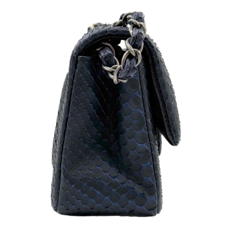 [2797]香奈兒 Chanel CF 蛇皮漸變藍 斜挎包 大mini 銀扣-3