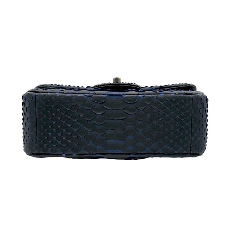 [2797]香奈兒 Chanel CF 蛇皮漸變藍 斜挎包 大mini 銀扣-4