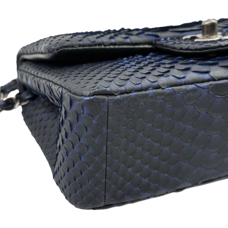 [2797]香奈兒 Chanel CF 蛇皮漸變藍 斜挎包 大mini 銀扣-7