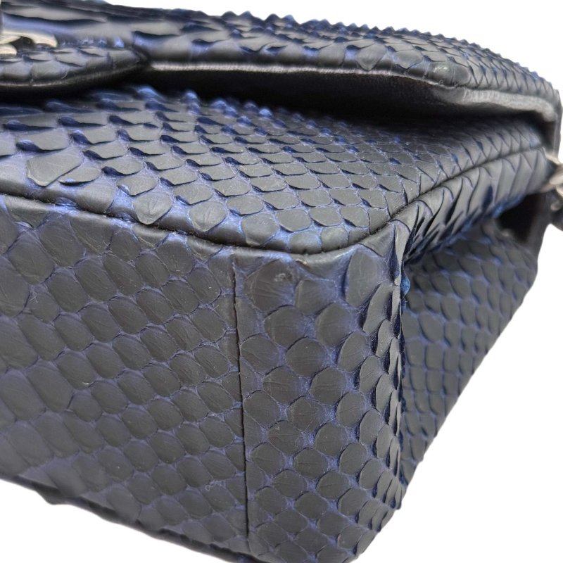 [2797]香奈兒 Chanel CF 蛇皮漸變藍 斜挎包 大mini 銀扣-8