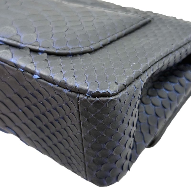 [2797]香奈兒 Chanel CF 蛇皮漸變藍 斜挎包 大mini 銀扣-10