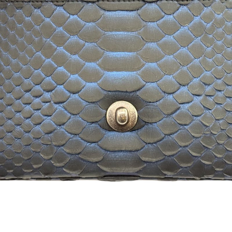 [2797]香奈兒 Chanel CF 蛇皮漸變藍 斜挎包 大mini 銀扣-11