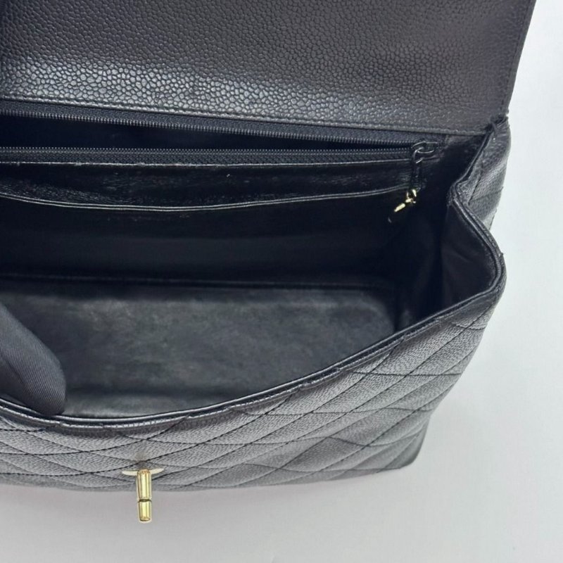 CHANEL 黑金Kelly手提包 30*23*11 98新配件塵袋-4