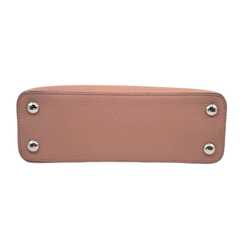 【2353】路易威登 LV Capucines 粉色手提/斜挎包 牛皮 小號 銀扣-4