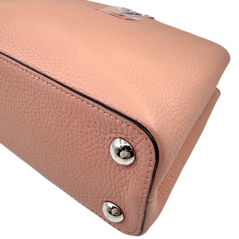 【2353】路易威登 LV Capucines 粉色手提/斜挎包 牛皮 小號 銀扣-8