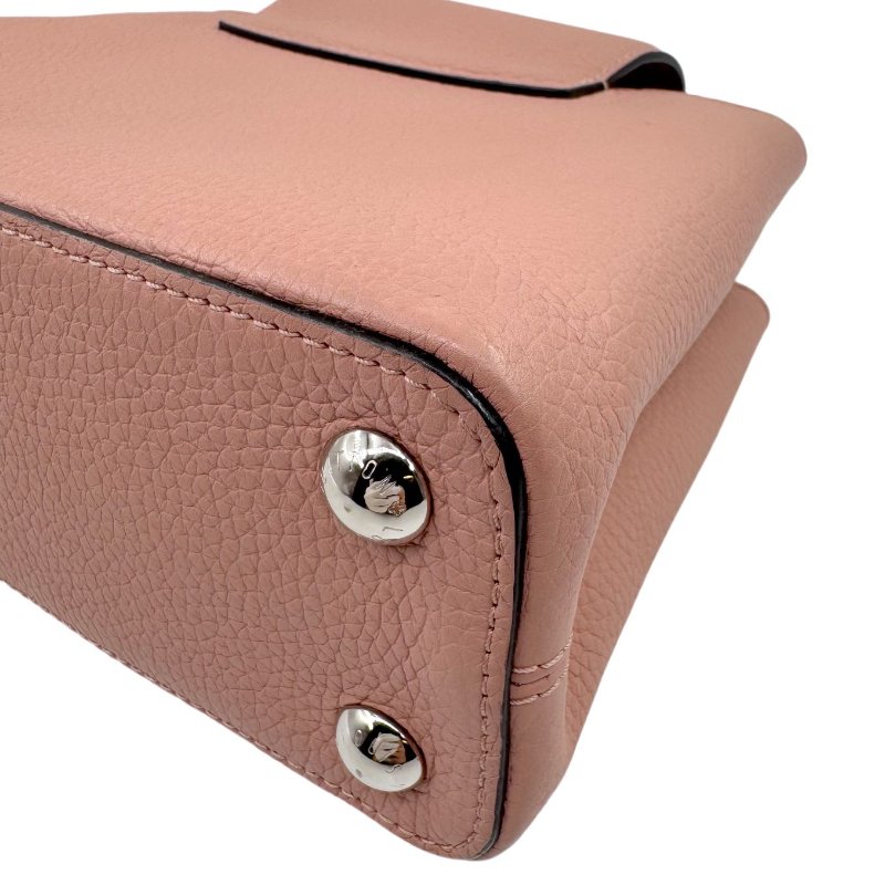 【2353】路易威登 LV Capucines 粉色手提/斜挎包 牛皮 小號 銀扣-10