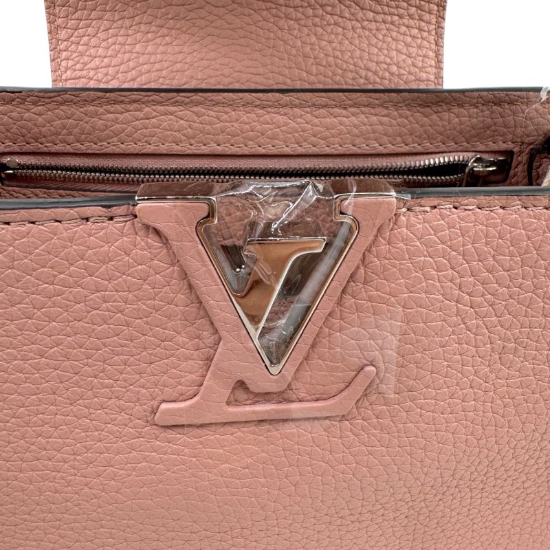 【2353】路易威登 LV Capucines 粉色手提/斜挎包 牛皮 小號 銀扣-13