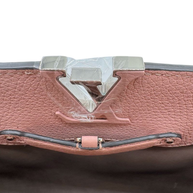 【2353】路易威登 LV Capucines 粉色手提/斜挎包 牛皮 小號 銀扣-14