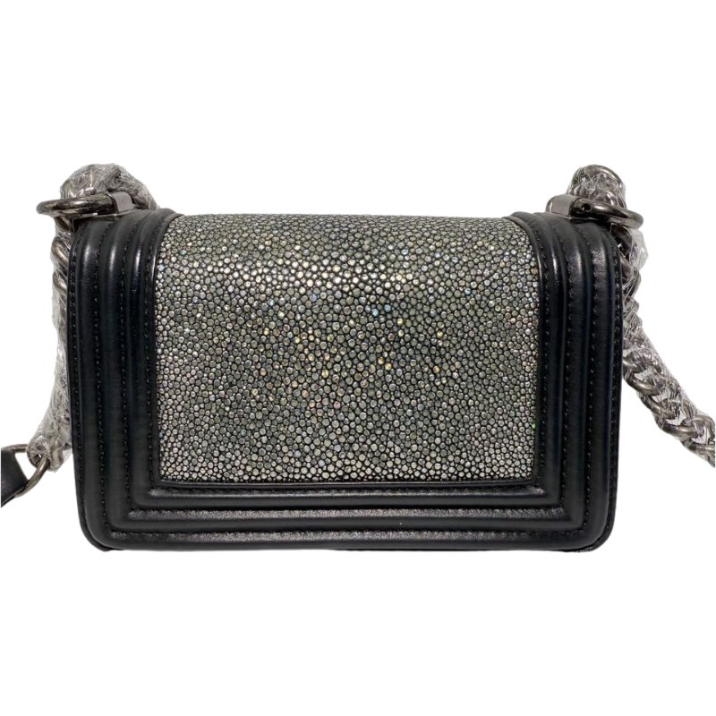 ［2354］香奈兒  Chanel LEBOY 黑色19系列珍珠魚 小號斜挎包-1