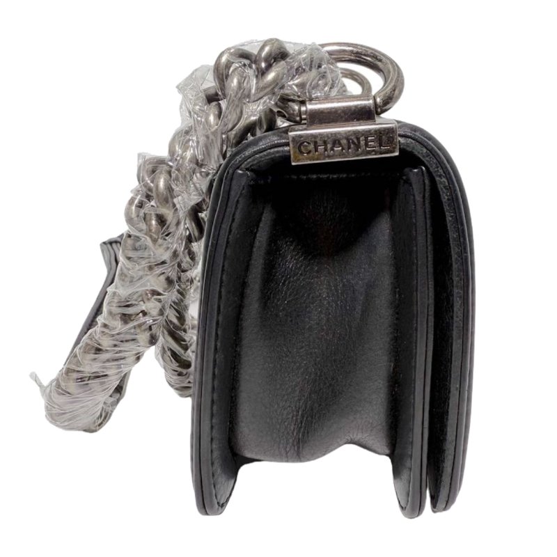 ［2354］香奈兒  Chanel LEBOY 黑色19系列珍珠魚 小號斜挎包-3