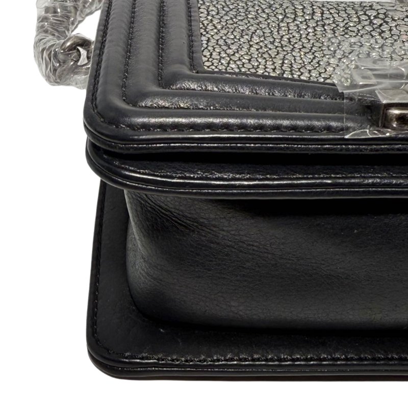 ［2354］香奈兒  Chanel LEBOY 黑色19系列珍珠魚 小號斜挎包-6